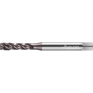 Walter Prototyp Spiral Flute Tap: M6, Metric, 3 Flute, Modified Bottoming Chamfer, 6HX Class of Fit, Cobalt, TiAlN Finish 80.00 mm OAL, Right Hand Flute, Right Hand Thread, Series TC117 7557136 - 95981486