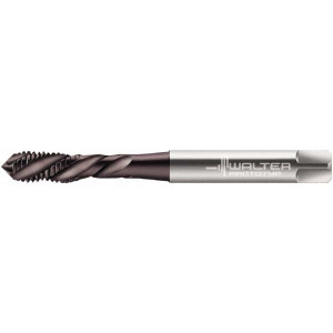 Walter Prototyp Spiral Flute Tap: M6x1.00 Metric, 3 Flutes, Modified Bottoming, 6HX Class of Fit, Powdered Metal, Hardlube Coated 10 mm Thread Length, 80 mm OAL, Left Hand Thread, Series EP2051382 6245603 - 53064077