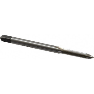 Cleveland Twist Drill Spiral Point Tap: #4-48, UNF, 2 Flutes, Plug, 2B, High Speed Steel, Bright Finish 5/16" Thread Length, 1-7/8" OAL, Right Hand, H2, Series 1011 C57051 - 40213043