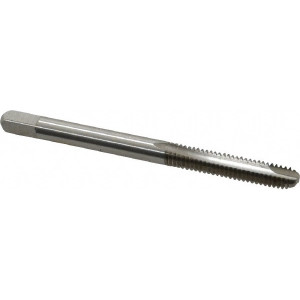 Cleveland Twist Drill Spiral Point Tap: #8-32, UNC, 2 Flutes, Bottoming, 2B, High Speed Steel, Bright Finish 3/8" Thread Length, 2-1/8" OAL, Right Hand, H3, Series 1012 C57086 - 40213423