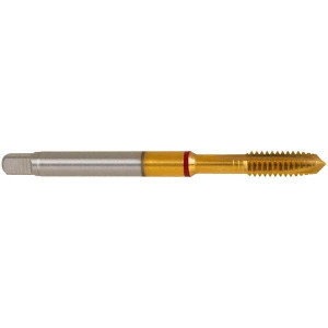 Guhring Spiral Point Tap: M12 x 1.75, Metric Coarse, 4 Flutes, Plug, 6H, Powdered Metal, TiN Finish 4.331" OAL, Right Hand, D5 & D6, Series 4122 9041220120000 - 83921304