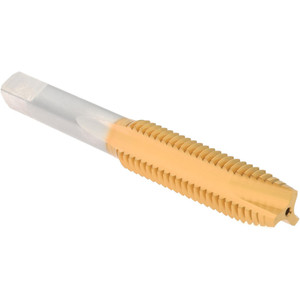 Hertel Spiral Point Tap: M12x1.75 Metric Coarse, 3 Flutes, Plug, High Speed Steel, TiN Coated 1-21/32" Thread Length, Right Hand, D3, K020283AS25 - 07681414