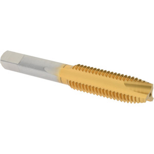 Hertel Spiral Point Tap: M14 x 2, Metric Coarse, 3 Flutes, Plug, 6H, High Speed Steel, TiN Finish 1-21/32" Thread Length, Right Hand, D7 K027775AS25 - 07682024