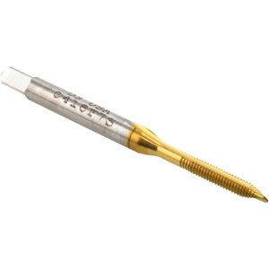 Hertel Spiral Point Tap: M2.2 x 0.45, Metric Coarse, 2 Flutes, Plug, High Speed Steel, TiN Finish 7/16" Thread Length, Right Hand, D3 K027715AS25 - 07681752