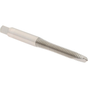 Hertel Spiral Point Tap: M6x1.00 Metric Coarse, 2 Flutes, Plug, High Speed Steel, Bright Finish 1" Thread Length, Right Hand, D3, K020171AS - 07681224