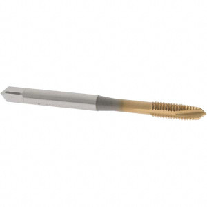 OSG Spiral Point Tap: #10-32 UNF, 3 Flutes, Plug, Vanadium High Speed Steel, TiN Coated 7/8" Thread Length, Right Hand, H8, Series 11015 1101502005 - 79330056