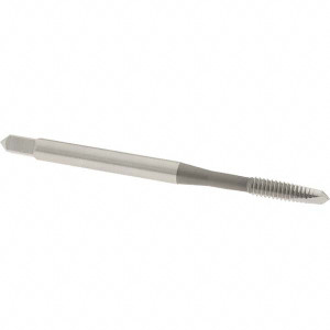 OSG Spiral Point Tap: #6-40 UNF, 2 Flutes, Plug, High Speed Steel, Bright Finish 11/16" Thread Length, 2" OAL, Right Hand, H5, Series 105 2004200 - 64934649