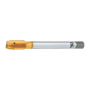OSG Spiral Point Tap: M12x1.50 Metric Fine, 3 Flutes, Plug, 6H Class of Fit, Vanadium High Speed Steel, TiN Coated 1-21/32" Thread Length, 100 mm OAL, Right Hand, 2692205 - 01559939