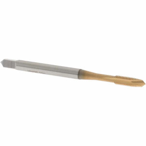 OSG Spiral Point Tap: M3x0.50 Metric Coarse, 2 Flutes, Plug, 6H Class of Fit, High Speed Steel, TiN Coated 5/8" Thread Length, Right Hand, D3, Series 142 1980105 - 75045724