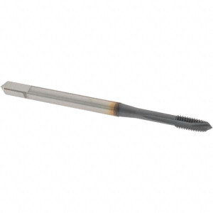 OSG Spiral Point Tap: M4x0.70 Metric Coarse, 3 Flutes, Plug, 6H Class of Fit, Powdered Metal, TiCN Coated 8.4 mm Thread Length, 63 mm OAL, Right Hand, D4, Series 16510 1651000308 - 40466120