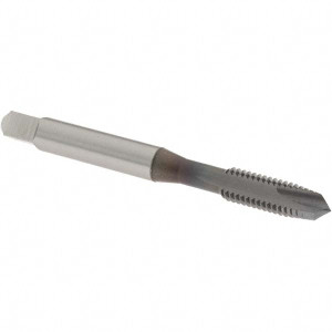 OSG Spiral Point Tap: M6x1.00 Metric Coarse, 2 Flutes, Plug, 6H Class of Fit, High Speed Steel, TiCN Coated 1" Thread Length, Right Hand, D5, Series 142 1981008 - 44160141