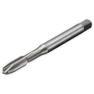 Sandvik Coromant Spiral Point Tap: M2.5x0.45 Metric, 2 Flutes, Plug Chamfer, 6H Class of Fit, Powdered Metal High-Speed Steel, Bright/Uncoated 8.00 mm Thread Length, 50.00 mm OAL, Right Hand, Series T200-XM 6634955 - 49627524