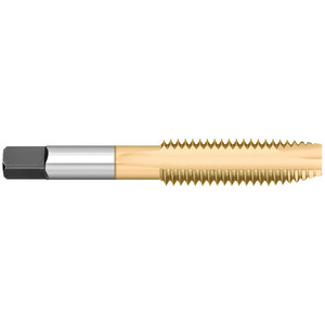 Titan USA Spiral Point Tap: #10-24 UNC, 2 Flutes, Plug Chamfer, 2B/3B Class of Fit, High-Speed Steel, TiN Coated 7/8" Thread Length, 2-3/8" OAL, Right Hand, H3, Series High Speed Steel - Spiral Point Plug Taps TT99436 - 07966021