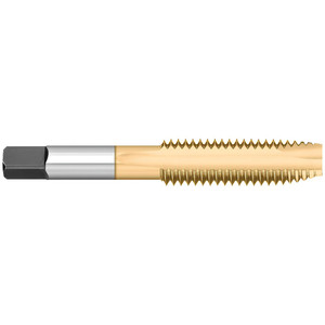 Titan USA Spiral Point Tap: M10x1.5 Metric, 3 Flutes, Plug Chamfer, 6H Class of Fit, High-Speed Steel, TiN Coated 1-1/4" Thread Length, 2-15/16" OAL, Right Hand, D6, Series High Speed Steel - Spiral Point Plug Taps - Metric TT93250TIN - 07967763