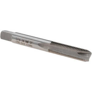 Value Collection Spiral Point Tap: 5/16-24 UNF, 2 Flutes, Bottoming, 3B Class of Fit, High Speed Steel, Bright Finish 1" Thread Length, Right Hand, H3, MSC-04541256 - 04541256