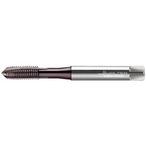 Walter Prototyp Spiral Point Tap: 1/4-28 UNF, 3 Flutes, Plug Chamfer, 2B Class of Fit, High-Speed Steel-E-PM, THL Coated 15.01 mm Thread Length, 80.01 mm OAL, Right Hand, Series AEP2321002 6432608 - 53086088