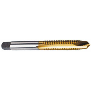 WIDIA Spiral Point Tap: #10-24 UNC, 2 Flutes, Plug Chamfer, 2B/3B Class of Fit, High-Speed Steel, TiN Coated 7/8" Thread Length, 2-3/8" OAL, Right Hand, H3, Series 2301 2746913 - 70746144