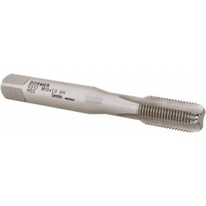 Dormer Pramet Straight Flute Tap: M10x1 Metric Fine, 3 Flute, Bottoming Chamfer, 6H Class of Fit, HSS, Bright/Uncoated Finish 18.00 mm Thread Length, 80.00 mm OAL, Right Hand, Series E513 5977407 - 65683773