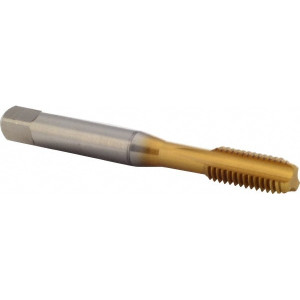 Dormer Pramet Straight Flute Tap: M8x1.25 Metric Coarse, 3 Flute, Bottoming Chamfer, 6H Class of Fit, HSS, TiN Finish 16.00 mm Thread Length, 72.00 mm OAL, Right Hand, Series E504 5976868 - 65683153