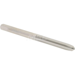 Hertel Straight Flute Tap: #8-32 UNC, 4 Flutes, Plug, 3B Class of Fit, High Speed Steel, Bright/Uncoated 2-1/8" OAL, Right Hand Thread, H2 K008185AS - 77429793