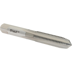 Hertel Straight Flute Tap: M10x1.50 Metric Coarse, 4 Flutes, Plug, 6H Class of Fit, High Speed Steel, Bright/Uncoated 2-15/16" OAL, Left Hand Thread, D6 K029100AS - 59908533