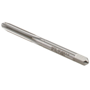 Hertel Straight Flute Tap: M5x0.80 Metric Coarse, 4 Flutes, Plug, 6H Class of Fit, High Speed Steel, Bright/Uncoated 2-3/8" OAL, Left Hand Thread, D4 K029046AS - 59908525
