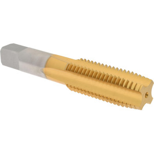 Hertel Straight Flutes Tap: Metric Coarse, 4 Flutes, Plug, 6H, High Speed Steel, TiN Finish 2-7/32" Thread Length, 4-29/32" OAL, Right Hand, D8 K027809AS25 - 07684384
