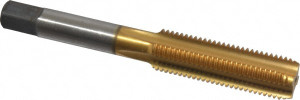 Kennametal 7/16-20 Bottoming RH H3 TiN High Speed Steel 4-Flute Straight Flute Hand Tap 3-5/32" OAL, 1-7/16" Thread Length, UNF 4130703 - 88103254
