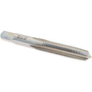 Made in USA Straight Flute Tap: M10x1.25 Metric Fine, 4 Flutes, Taper, High Speed Steel, Bright/Uncoated 2-15/16" OAL, D5 19431 - 45646999