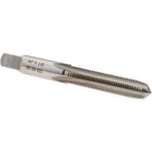 Made in USA Straight Flute Tap: M7x1.00 Metric Coarse, 4 Flutes, Plug, High Speed Steel, Bright/Uncoated 2-23/32" OAL, D5 19331 - 45647088