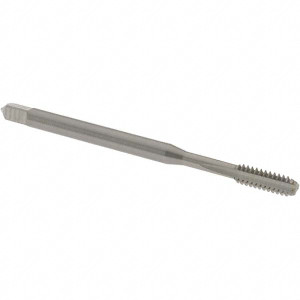 OSG Straight Flute Tap: #6-32 UNC, 3 Flutes, Bottoming, 2B Class of Fit, Solid Carbide, Bright/Uncoated 11/16" Thread Length, 56 mm OAL, Right Hand Thread, Series 319 3190100 - 55474134