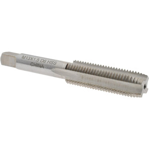Value Collection Straight Flute Tap: M13x1.50 Metric Special, 4 Flutes, Plug, 6H Class of Fit, High Speed Steel, Bright/Uncoated 1-21/32" Thread Length, 3-3/8" OAL, Right Hand Thread, D6 JY4993358 - 04993358