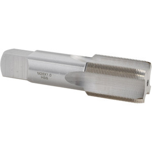 Value Collection Straight Flute Tap: M28x1 Metric Fine, 4 Flute, Plug Chamfer, 6H Class of Fit, HSS, Bright/Uncoated Finish 2-9/16" Thread Length, 5-7/16" OAL, Right Hand, D5 JY9037359 - 09037359