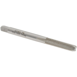 Value Collection Straight Flute Tap: M5x0.75 Metric Fine, 4 Flute, Bottoming Chamfer, 6H Class of Fit, HSS, Bright/Uncoated Finish 7/8" Thread Length, 2-3/8" OAL, Right Hand, D4 JY9037136 - 09037136