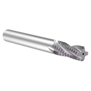 Allied Machine Helical Flute Thread Mill: 7/16-14, Internal & External, 4 Flute, 0.312" Shank Dia, Solid Carbide 14 TPI, 0.305" Cut Dia, 3/4" LOC, 3" OAL, TiAlN Coated TM43714CH - 43943554