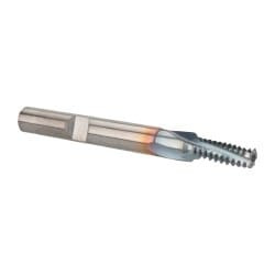 EMUGE-FRANKEN Helical Flute Thread Mill: 1/4-20, Internal, 3 Flute, 1/4" Shank Dia, Solid Carbide 20 TPI, 0.1850 mm Cut Dia, 0.5240" LOC, TiCN Coated GFR35106.5009 - 64447097