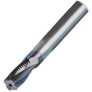 EMUGE-FRANKEN Helical Flute Thread Mill: 5/8-11, Internal, 4 Flute, 1/2" Shank Dia, Solid Carbide 11 TPI, 0.4960 mm Cut Dia, 1.3160" LOC, TiCN Coated GFR15106.5015 - 64447006