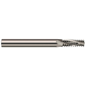 Harvey Tool Helical Flute Thread Mill: 1/16-27,1/8-27, Internal/External, 3 Flute, 1/4" Shank Dia, Solid Carbide 27 TPI, 0.2450 mm Cut Dia, 7/16" LOC, 2-1/2" OAL, Bright/Uncoated 70204 - 85639714