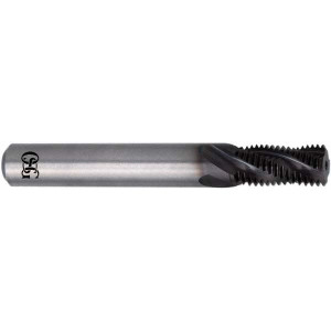OSG Helical Flute Thread Mill: #1-8, 4 Flute, 3/4" Shank Dia, Solid Carbide 8 TPI, 0.7450 mm Cut Dia, 1.6260" LOC, 4" OAL, EXO Coated, Series 41000 4100002611 - 70649389