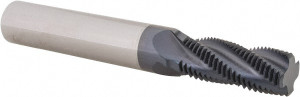 Scientific Cutting Tools Helical Flute Thread Mill: 9/16-20, Internal & External, 4 Flute, 1/2" Shank Dia, Solid Carbide 20 TPI, 0.45" Cut Dia, 1.12" LOC, 3.5" OAL, AlTiN+ Coated TM450-20HA - 62586375