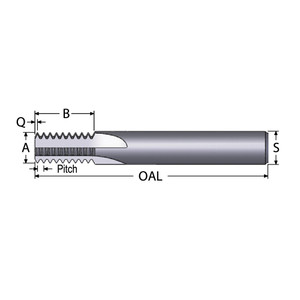 Scientific Cutting Tools Straight Flute Thread Mill: #10 to 28, Internal, 3 Flutes, 1/4" Shank Dia, Solid Carbide 28 TPI, 0.14" Cut Dia, 0.409" LOC, 2.5" OAL, Bright Finish TM140-28 - 82388778