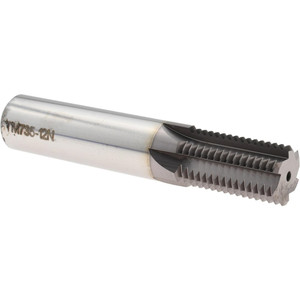Scientific Cutting Tools Straight Flute Thread Mill: 1-12, External & Internal, 6 Flutes, 3/4" Shank Dia, Powdered Metal 12 TPI, 0.735" Cut Dia, 1.283" LOC, 4" OAL, TiCN Coated TM735-12N - 60022746