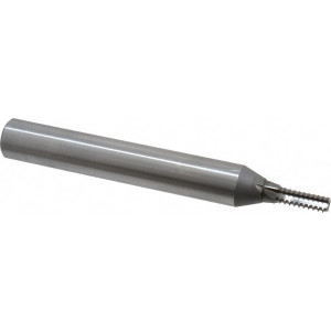 Scientific Cutting Tools Straight Flute Thread Mill: 7/16-24, External & Internal, 4 Flutes, 3/4" Shank Dia, Solid Carbide 24 TPI, 0.35" Cut Dia, 0.856" LOC, 6" OAL, Bright Finish TM.350-24 - 60021128