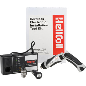 HeliCoil #10-24\xB6#10-32\xB6#2-56\xB6#4-40\xB6#6-32\xB6#8-32\xB61/4-20 Thread Size, UNC Cordless Installation Tool Thread Insert Power Installation Tools Bulk Inserts Compatible, Includes Batteries, Charger, Driver & Mandrel Chuck 7200 - 08933053