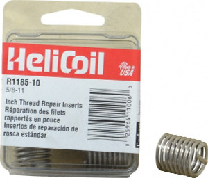 HeliCoil Free Running Insert: 5/8-11, 0.938" OAL Tanged, Stainless Steel, Bright/Uncoated 6 Pack R1185-10 - 00068775