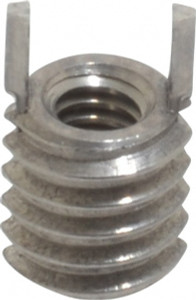 Jergens Thread Locking Insert: #8-32 Internal Thread, 5/16-18 External Thread, UNC, 0.31" OAL, Heavy-Duty Keylocking Stainless Steel 215-066300 - 82497025