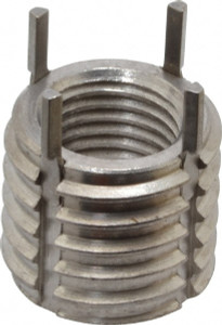 Jergens Thread Locking Insert: 3/8-24 Internal Thread, 9/16-12 External Thread, UNF, 1/2" OAL, Heavy-Duty Keylocking Stainless Steel 215-066504 - 82497363