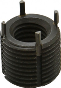 Jergens Thread Locking Insert: 5/8-11 Internal Thread, 1-12 External Thread, UNC, 0.87" OAL, Heavy-Duty Keylocking Carbon Steel 215-065940 - 82496555