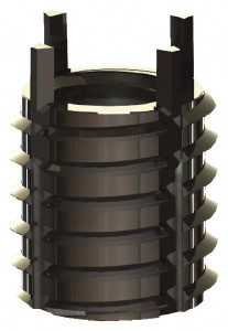 Jergens Thread Locking Insert: 5/8-11 Internal Thread, 1-12 External Thread, UNC, 0.87" OAL, Heavy-Duty Keylocking Stainless Steel 215-066340 - 82497785