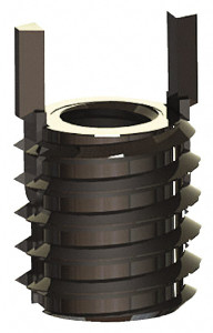 Jergens Thread Locking Insert: M5 x 0.8 Internal Thread, M8 x 1.25 External Thread, Metric Coarse, 8 mm OAL, Thin Wall Keylocking Stainless Steel 215-066351 - 02232346